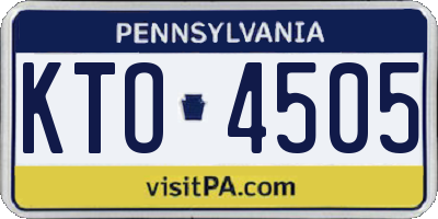 PA license plate KTO4505