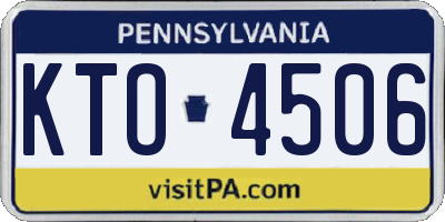PA license plate KTO4506