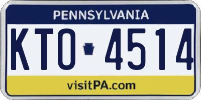 PA license plate KTO4514