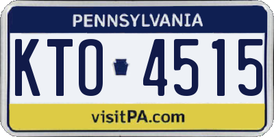 PA license plate KTO4515