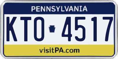 PA license plate KTO4517
