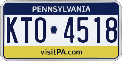 PA license plate KTO4518