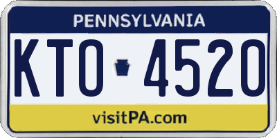 PA license plate KTO4520