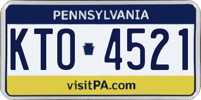 PA license plate KTO4521