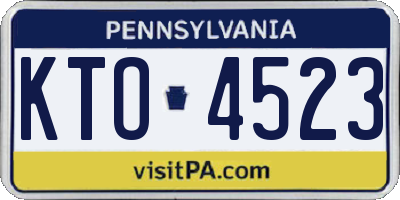 PA license plate KTO4523