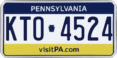 PA license plate KTO4524