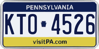 PA license plate KTO4526
