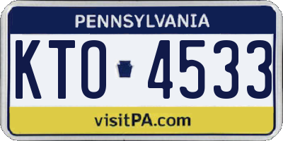 PA license plate KTO4533