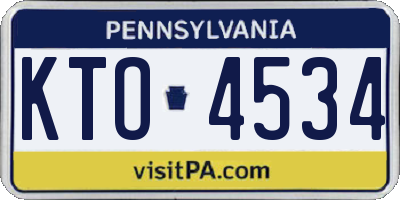 PA license plate KTO4534