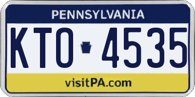 PA license plate KTO4535