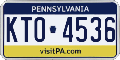 PA license plate KTO4536