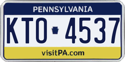 PA license plate KTO4537