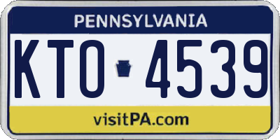 PA license plate KTO4539