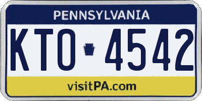 PA license plate KTO4542