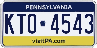 PA license plate KTO4543