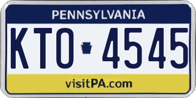 PA license plate KTO4545