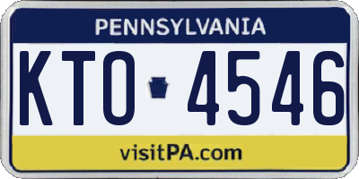 PA license plate KTO4546