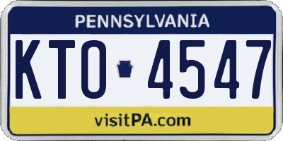 PA license plate KTO4547