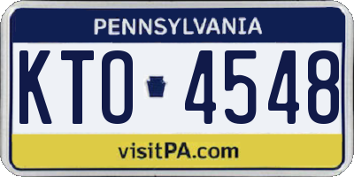 PA license plate KTO4548
