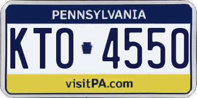 PA license plate KTO4550