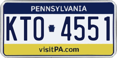PA license plate KTO4551