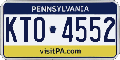 PA license plate KTO4552
