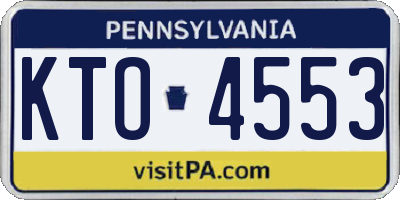 PA license plate KTO4553