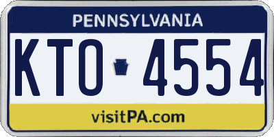 PA license plate KTO4554