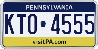 PA license plate KTO4555
