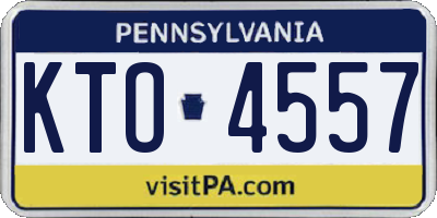 PA license plate KTO4557