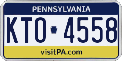 PA license plate KTO4558