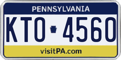 PA license plate KTO4560