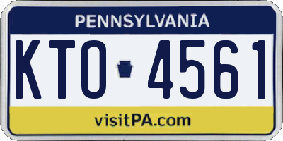 PA license plate KTO4561