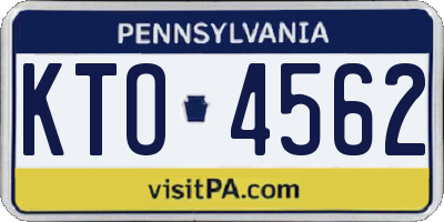PA license plate KTO4562
