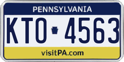 PA license plate KTO4563