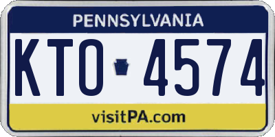 PA license plate KTO4574