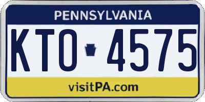 PA license plate KTO4575