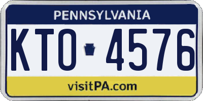 PA license plate KTO4576