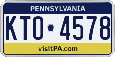 PA license plate KTO4578