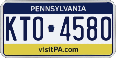 PA license plate KTO4580