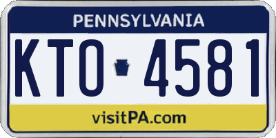 PA license plate KTO4581