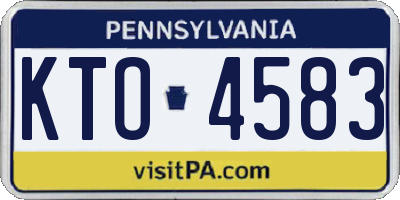 PA license plate KTO4583