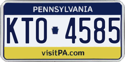 PA license plate KTO4585