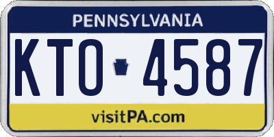 PA license plate KTO4587
