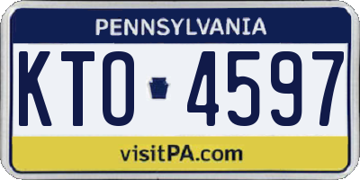 PA license plate KTO4597