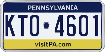 PA license plate KTO4601