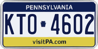 PA license plate KTO4602