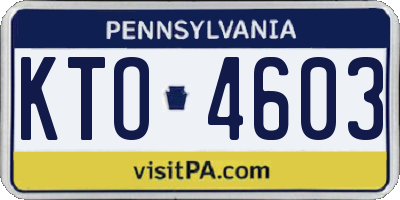PA license plate KTO4603