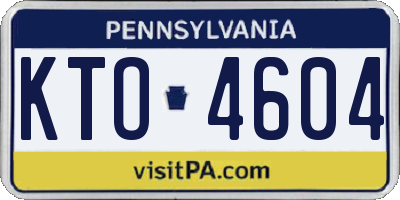PA license plate KTO4604