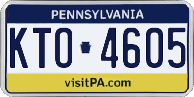PA license plate KTO4605